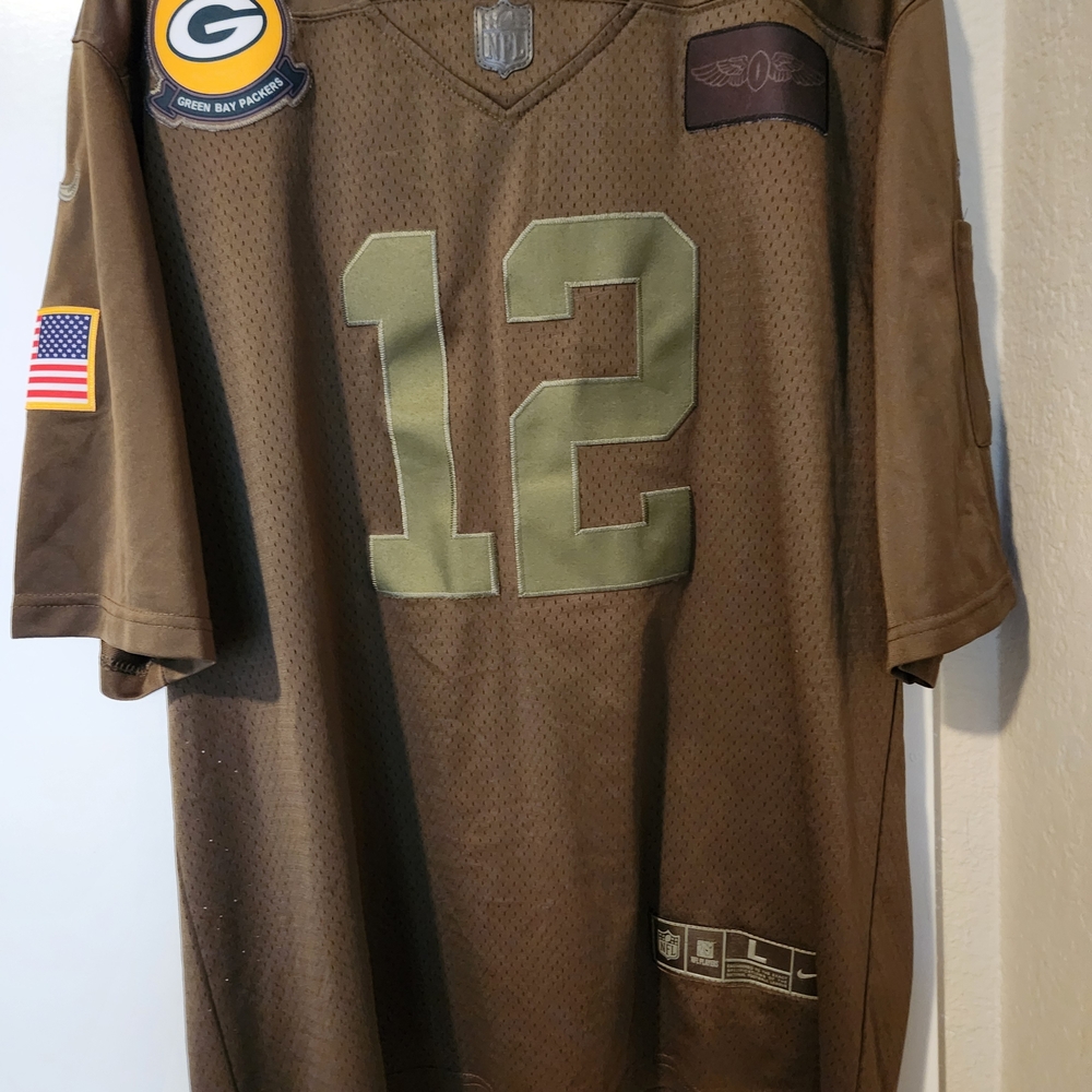 Nike, NFL  Aaron Rodger's Green Bay Salute To Service Men's Jersey L
